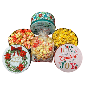 Homemade Gourmet Kettle Cooked Popcorn Holiday Tin