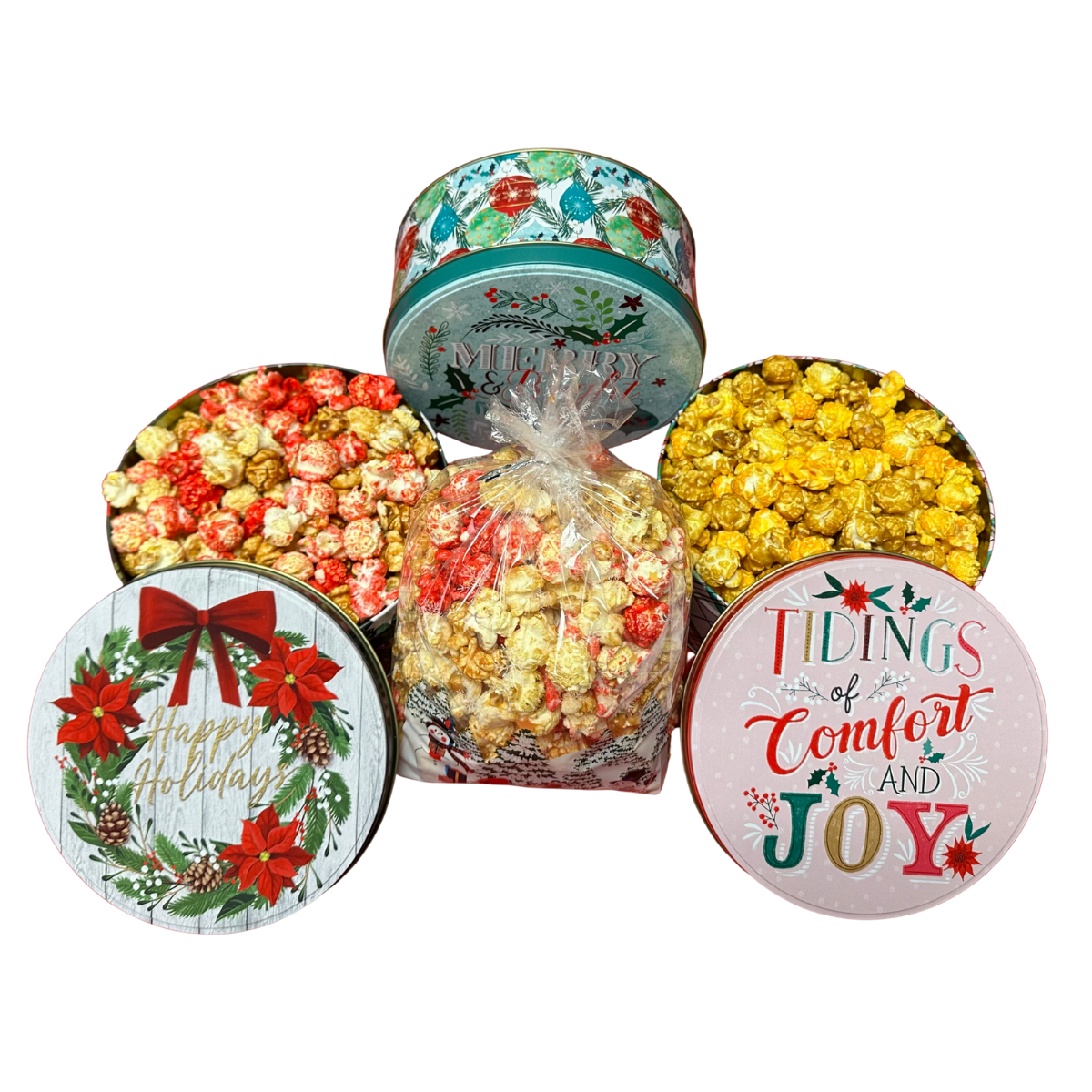 Homemade Gourmet Kettle Cooked Popcorn Holiday Tin